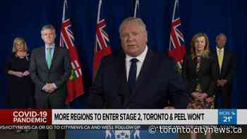 More Ontario regions to reopen further; Toronto and Peel remain in Stage 1 - CityNews Toronto