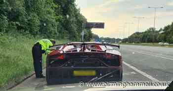 Lamborghini driver caught by police speeding at 120mph on M6