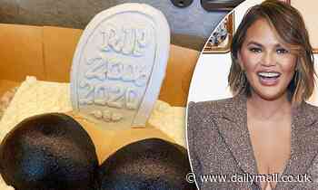 Chrissy Teigen given 'breast implant' cake by her friends