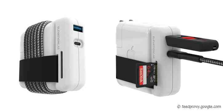 ElevationHub adds USB, SD reader, and cable management to MacBook chargers