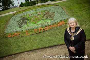 Mayor of Bolton Cllr Linda Thomas honoured with floral display in Queens Park