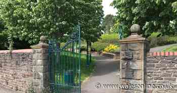 People are pulling down tape to get into closed playgrounds