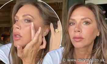 Victoria Beckham demonstrates her £140 gold-tinted primer