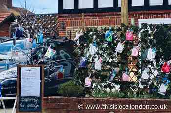 This tree in Morden offers face masks to passers-by