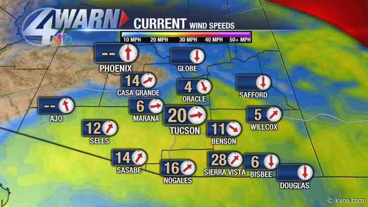 The strong winds will slowly back off starting Thursday