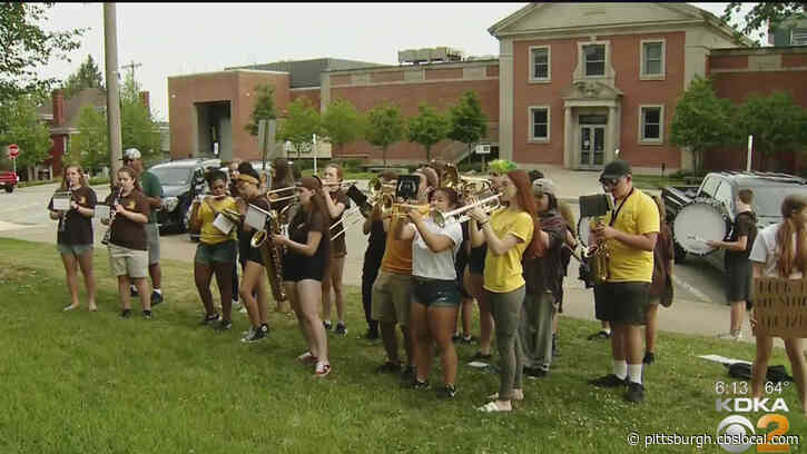 Greensburg Salem Marching Band Play Outside Of Middle School To Protest Budget Cuts