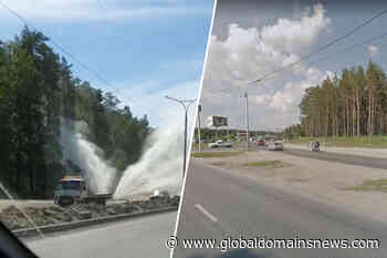 On Berdsk of highway from the ground scored a water fountain - The Global Domains News