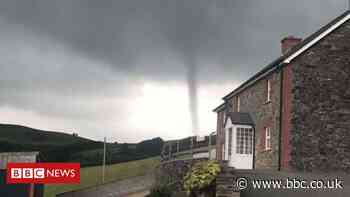 Tornadoes caught on camera across two counties in Wales - BBC News