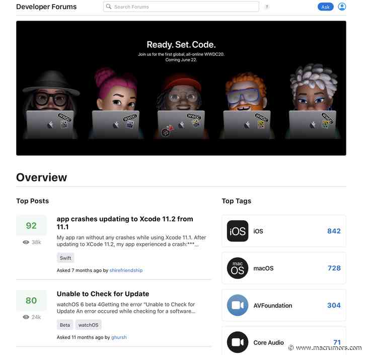 Apple's Redesigned Developer Forums Launch Ahead of WWDC