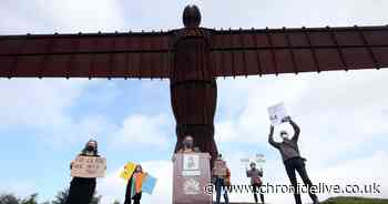 Protest held at Angel of the North against no-deal Brexit after De La Rue blow