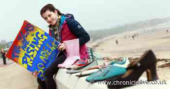 People-free climate change demonstration staged on North Tyneside seafront