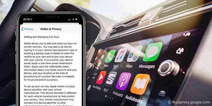 Upcoming iPhone CarKey feature described in iOS 13.6 privacy screens