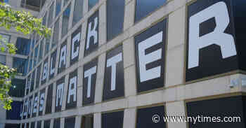 A Sign, Rising 45 Feet, Heralds the Juneteenth Holiday in New York