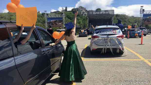 'Honking is the new clapping': Class of 2020 gets drive-thru graduation in Calgary