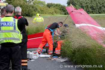 Pilot taken to hospital after glider crashes in field