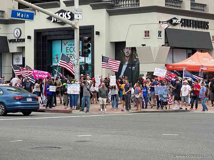 ‘Patriots for Police’ rally at Huntington Beach Pier demonstrations