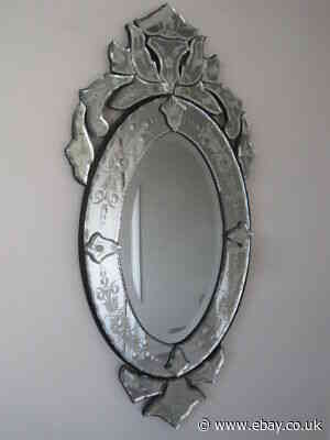 Vintage Venetian Oval Wall Mirror  J
