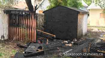 Fire in yard believed to be suspicious