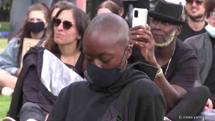 Hundreds gather in London for BLM protest