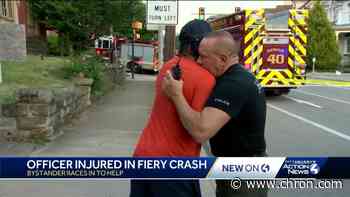 'I know the value of human life': Bystander helps save police officer following fiery crash
