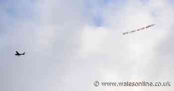 'Whit Lives Matter' plane flown over Man City v Burnley match