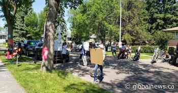 Group protests bail-release of Edmonton man charged with sexual assault - Global News