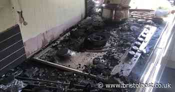 Dramatic pictures show damage to kitchen after fire