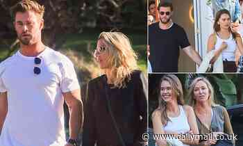 Chris and Liam Hemsworth enjoy a laidback lunch with their family and partners in Byron Bay - Daily Mail