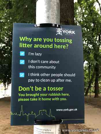 Posters in York tell litter-droppers 'Don't be a tosser'