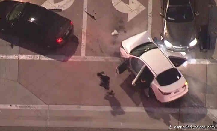 Chase Out Of Azusa Ends With Crash In San Dimas; 5 Arrested