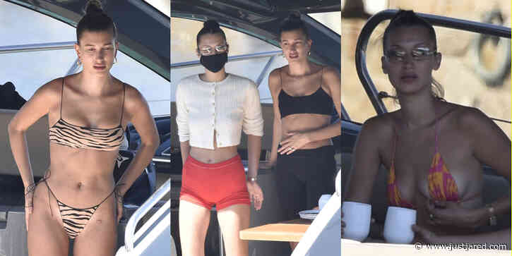 Hailey Bieber & Bella Hadid Jet to Italy, Enjoy a Yacht Day in Their Bikinis