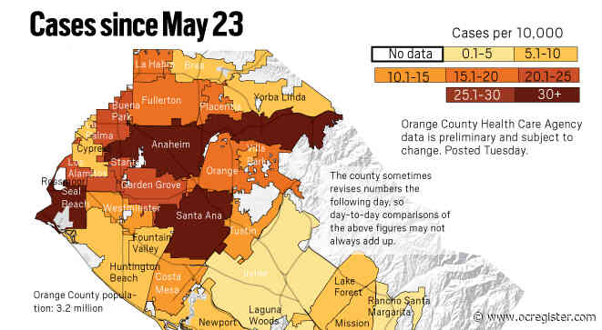 Coronavirus: Here’s how many cases were reported in the last 30 days in Orange County as of June 23