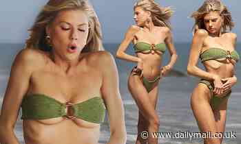 Charlotte McKinney braves chilly beach in LA for bikini photoshoot