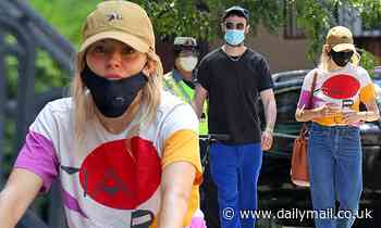 Newly-engaged Sienna Miller has bike ride with ex Tom Sturridge
