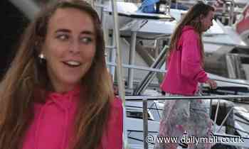 Chloe Green puts on a colourful display as she docks in Cannes on her father's luxury yacht