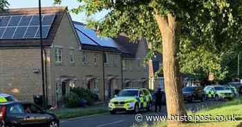 Armed police close road and swarm property after hammer attack