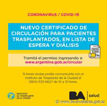 Certificado de circulación durante la emergencia por el coronavirus - buenosaires.gob.ar