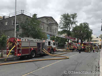 Firefighters handle fire in Arts Court roof