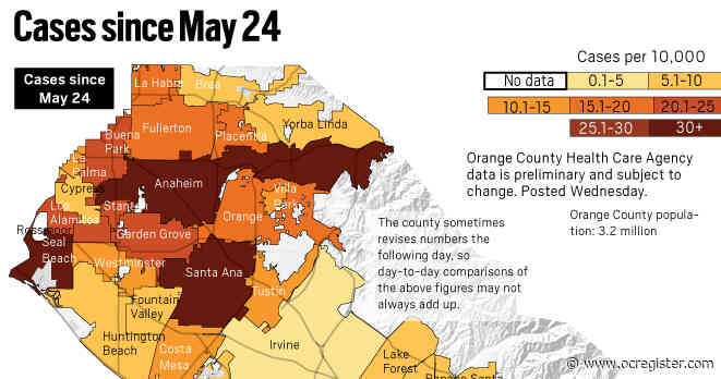Coronavirus: 26 new deaths, 354 new cases in Orange County as of June 24