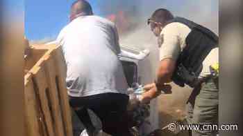 'He was going to burn alive': Bystander describes intense rescue caught on video