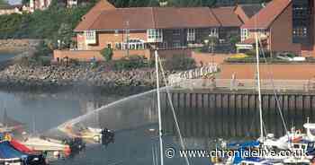 Sunderland Marina fire: Dramatic video after boat 'bursts into flames'