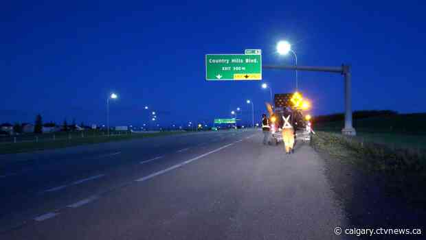 1 dead after truck crashes into concrete barrier along Stoney Trail
