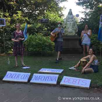 Extinction Rebellion campaigners in York call for a better post-Covid UK