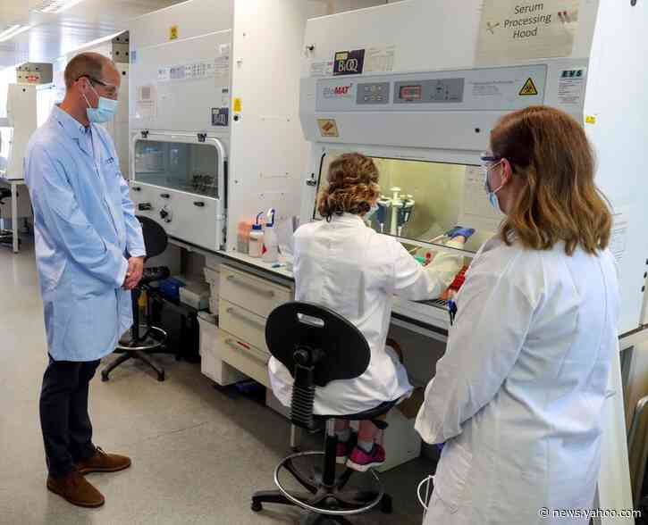 Britain's Prince William visits Oxford COVID-19 vaccine developers
