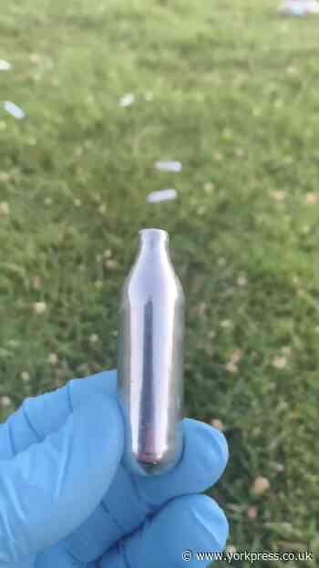 Nitrous oxide warning issued after canisters found