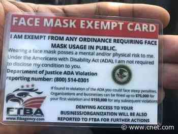 That Face Mask Exempt Card that's going viral is totally bogus     - CNET
