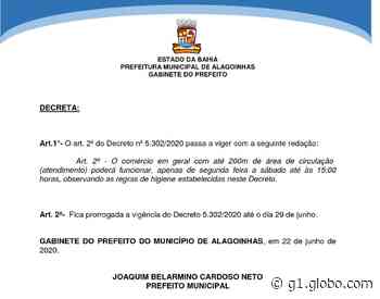 Prefeitura de Alagoinhas amplia horário de funcionamento do comércio em uma hora - G1