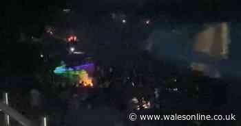 Footage captures Langland Beach looking like a nightclub