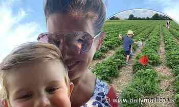 Rebekah Vardy picks strawberries with son ahead of court case
