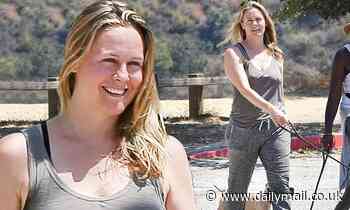 Alicia Silverstone, 43, looks radiant as she goes makeup-free while hiking with her pals in LA